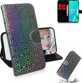 Voor OPPO A9 2020 / A5 2020 / A11 Effen Kleur Kleurrijke Magnetische Gesp Horizontale Flip PU Lederen Case met Houder & Kaartsleuven & Portemonnee & Lanyard (Zilver)