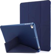 Voor iPad Mini (2019) Airbag Vervorming Horizontale Flip lederen tas met houder en pennenhouder (donkerblauw)