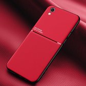 Voor OPPO R9 Plus Classic Tilt Strip Grain Magnetisch Schokbestendig PC + TPU-hoesje (rood)