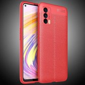 Voor OPPO Realme V15 Litchi Texture schokbestendig TPU-hoesje (rood)
