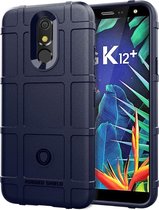 Schokbestendig, robuust schild met volledige dekking, siliconen beschermhoes voor de LG K12 + (blauw)