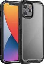 PC + TPU kleurframe schokbestendig telefoon beschermhoes voor iPhone 12 Pro Max (grijs)