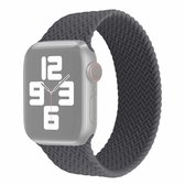 Single-turn geweven patroon siliconen horlogeband voor Apple Watch Series 6 & SE & 5 & 4 40 mm / 3 & 2 & 1 38 mm, maat: L (zwart grijs)