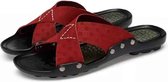 Comfortabele, ademende antislip draagbare pantoffels voor heren (kleur: rood, maat: 42)