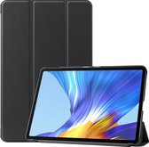 Voor Huawei Honor V6 / MatePad 10.4 inch Universeel Effen Kleur Anti-val Horizontaal Flip Tablet PC Leren Case met Tri-fold Beugel & Slaap / Wakker worden (Zwart)
