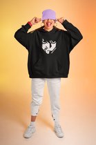 Death Note L Face Hoodie - Zwart - Manga Anime Merchandise - Cadeau voor geeks - Unisex Maat XL