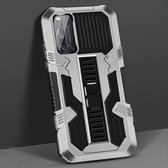 Voor vivo V19 Vanguard Warrior All-inclusive tweekleurige schokbestendige TPU + pc-beschermhoes met houder (zilverwit)