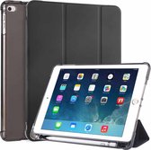 Voor iPad Air / Air 2 / 9.7 (2017) & (2018) 3-vouwbare horizontale flip PU-leer + schokbestendige TPU-hoes met houder en pengleuf (zwart)