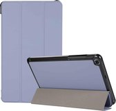 3-vouw huidtextuur horizontaal flip TPU + PU lederen tas met houder voor Samsung Galaxy Tab A 8.0 (2019) T290 / T295 (lavendelgrijs)