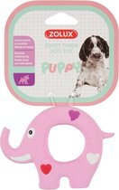 Zolux puppyspeelgoed latex olifant roze - 11,5x2x8 cm - 1 stuks