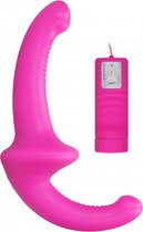 Vibrating Silicone Strapless Strapon - Pink