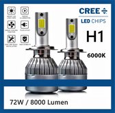 H1 LED lampen (set 2 stuks) CANbus Geschikt  6000k Helder Wit 8000LM IP68 72 Watt , Vintic , Motor / Auto / Scooter / Dimlicht / Grootlicht / Koplampen / Auto / Autolamp / Autolamp