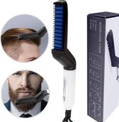 Elektronische Baardstijler - Stijlborstel - Hair & Beard Straightener - Baardkam - Baard& Haar Stijltang - Anti-Verbranding - Lichtgewicht & Comfort