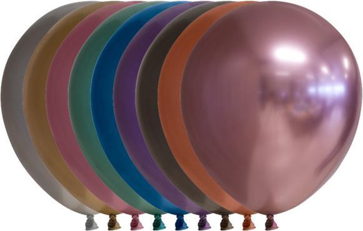 100 chrome 5 inch kleine ballonnen assortie.