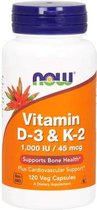 Now Foods - Vitamine D3 &K2 - 120 Vegicaps