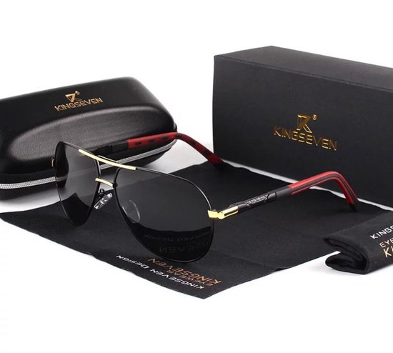 KingSeven GoldStar - Pilotenbril met UV400 en polarisatie filter