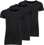 Zeeman kinder meisjes T-shirt korte mouw - zwart - maat 146/152 - 3 stuks