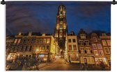 Wandkleed Utrecht  - Verlichte Domtoren van Utrecht Wandkleed katoen 90x60 cm - Wandtapijt met foto