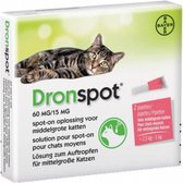 Bayer dronspot kat spot on - m 2,5-5 kg 2 pip - 1 stuks