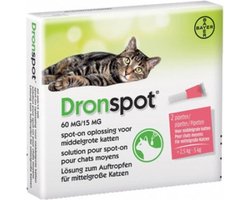 Bayer dronspot kat spot on - m 2,5-5 kg 2 pip - 1 stuks
