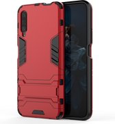 Voor Huawei Honor 9X / Honor 9X Pro schokbestendige pc + TPU beschermhoes met onzichtbare houder (rood)
