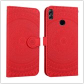 Voor Huawei Y6 2018 Pressed Printing Pattern Horizontal Flip PU Leather Case with Holder & Card Slots & Wallet & & Lanyard (Red)