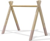 Houten babygym | Massief houten speelboog tipi vorm (zonder hangers) - terra roze | toddie.nl