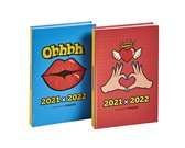 Brepols Schoolagenda 2021-2022 - Love Kisses - Blauw Hartjes - 11.5 x 16.9 cm