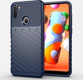 Voor Galaxy A11 Thunderbolt Shockproof TPU Soft Case (Navy Blue)