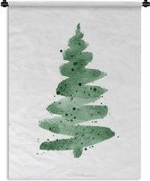 Wandkleed Kerst illustraties - Kerstillustratie kerstboom Wandkleed katoen 150x200 cm - Wandtapijt met foto
