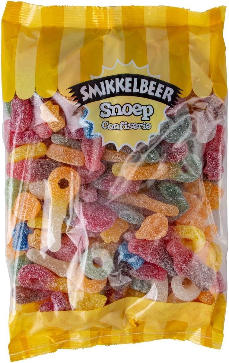 Zure Mix Snoep Grote XL Zak 1 Kilo Smikkelbeer
