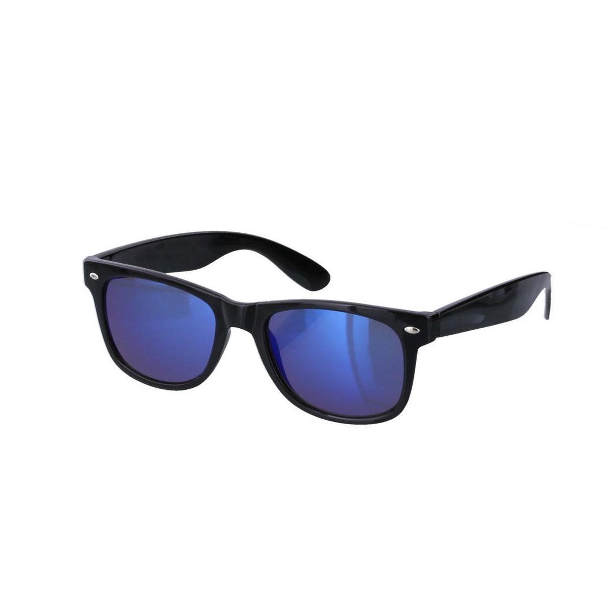 Zonnebril Zwart - Blauw Spiegel