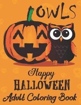 Owls Happy Halloween adult coloring book