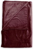 Heerlijk Zachte Fleece Plaid Bordeaux Rood | 140x200 | Soepel En Comfortabel | Ook Te Gebruiken Als Sprei/Deken