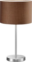 LED Tafellamp - Tafelverlichting - Iona Hotia - E27 Fitting - Rond - Mat Bruin - Aluminium