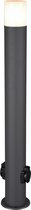 LED Tuinverlichting - Buitenlamp met Stopcontact - Iona Hosina XL - Staand - E27 Fitting - Mat Zwart - Aluminium