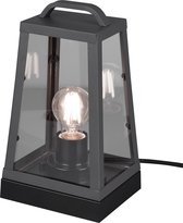 LED Tafellamp - Iona Aknaky - E27 Fitting - Vierkant - Mat Zwart - Aluminium