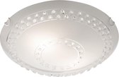 LED Plafondlamp - Plafondverlichting - Iona Crasto - E27 Fitting - 2-lichts - Rond - Mat Wit - Aluminium