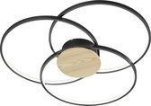 LED Plafondlamp - Plafondverlichting - Iona Sidon - 40W - Warm Wit 3000K - Dimbaar - Rond - Mat Zwart - Aluminium