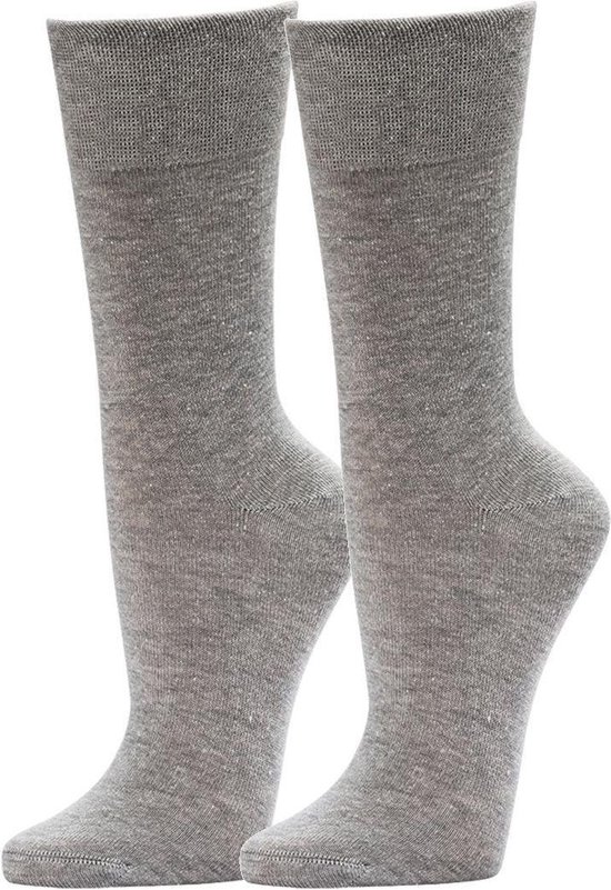 Topsocks sokken zonder elastiek kleur: grijs maat: 35-38