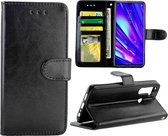 Voor OPPO Realme5 Pro Crazy Horse Texture Leather Horizontale Flip Beschermhoes met houder & kaartsleuven & portemonnee & fotolijst (zwart)