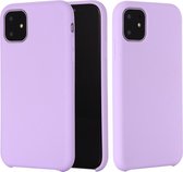 Voor iPhone 11 Pro Max effen kleur vloeibare siliconen schokbestendige hoes (lichtpaars)