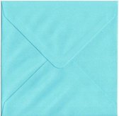 50 Luxe enveloppen - Babyblauw - 14x14 cm - 110 grams - vierkant 140x140 mm