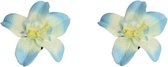 2x Bloemen Click vlinder orchidee licht blauw