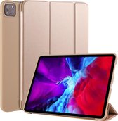 Voor iPad Pro 11 (2020) 3-voudig horizontaal flip PU-leer + schokbestendige honingraat TPU-hoes met houder (goud)