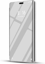 Galvaniseren spiegel horizontale flip lederen tas voor OPPO R17, met houder (zilver)