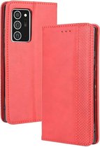 Voor Samsung Galaxy Note20 ultra magnetische gesp retro gekke paard textuur horizontale flip lederen case met houder & kaartsleuven & fotolijst (rood)