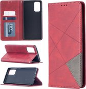 Voor Samsung Galaxy Note 20 Rhombus Texture Horizontale Flip Magnetische Leren Case met Houder & Kaartsleuven & Portemonnee (Rood)