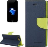 GOOSPERY FANCY DAGBOEK voor iPhone 8 Plus & 7 Plus Cross Texture Horizontale Flip Leren Case met Kaartsleuven & Portemonnee & Houder (marineblauw)