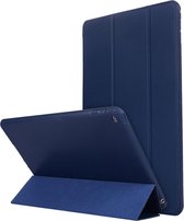 Voor iPad 10,2 inch TPU horizontale flip lederen tas, met drievoudige houder (blauw)